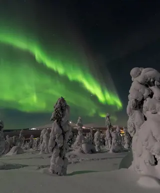 Nordlicher jagen in Finnland